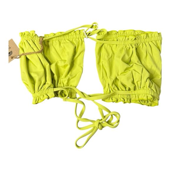 FP x Toast Signature Ruffle Bandeau Bikini Top in Daiquiri (Lime Green) XL NWT - Picture 7 of 12